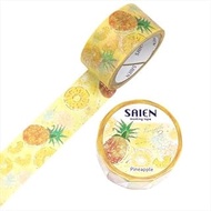 SAIEN Fruit Time Masking Tape Pineapple UR-3112 Size 0.8 inches (20 mm) x 16.4 ft (5 m) Colorful