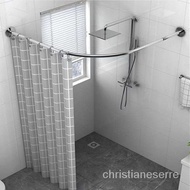 Hot🔥Shower Curtain Set Arc Punch-Free Rod Shower Curtain Rod Set Shower Rod Bathroom Arc Shower Curtain Rod Shower Curta