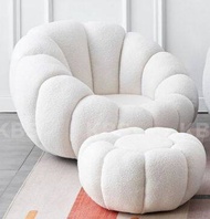 (FREE Shipping+Installation) KBS Lazy Pumpkin Sofa + Stool / Nordic Elegant / Lambskin Fabric / Sofa