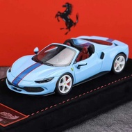 [Orphan] BBR 1: 43 Ferrari 296GTS Leclair Miami Blue Black Velvet Bottom Resin Car Model Ready Stock