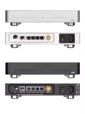 LHY Audio AS6-SFP 6-Port Hifi Audio Ethernet Switch Network Switch DC Powered with SC-Cut OCXO