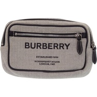 近全新 Burberry HORSEFERRY 8038902 棉帆布灰色斜背包 0788 [二手] BURBERRY
