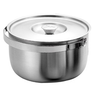 316 Stainless Steel Portable Cooking Pot (With Lid) (24CM) [Big Buyer]