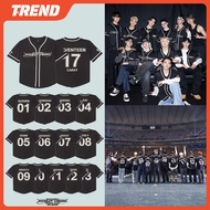 KPOP SEVENTEEN RIGHT HERE Uniform Jersey T-shirt Men's and Women's S.COUPS WONWOO DK THE8 Printed V-