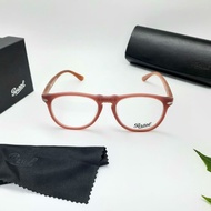 frame kacamata pria bulat merah classic 9649 premium grade original
