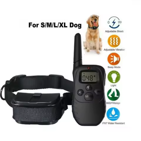 998D-1 300M Pet Dog Anti Bark Training Collar with LCD Display Shock Control Waterproof Stop Barking
