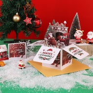Christmas 3D pop-up box 3D Santa Claus greeting card  gift