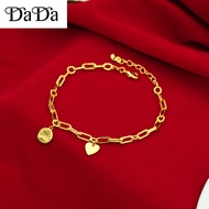 Genuine 916 gold bracelet women's lucky love card paper clip jewelry for girlfriend gifts