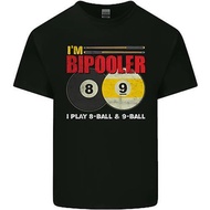 In Bipooler I Play 8-Ball 9-Ball Fun Pool Mens Cotton T-Shirt