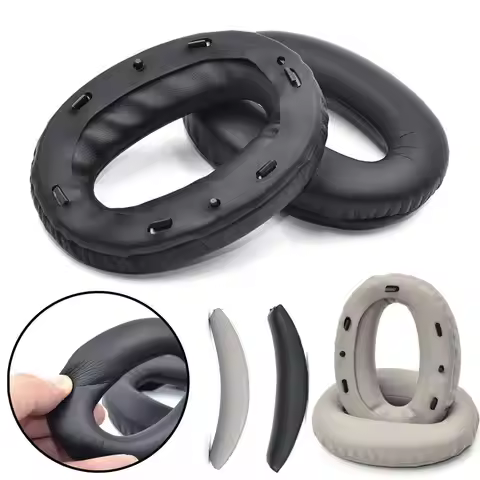 1 Pair Replacement Headphone Ear Pads Protein Leather Sponge Foam Headset Earmuff Sheepskin for Sony