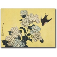 YX Tide Wall Art Canvas Print Katsushika Hokusai Hydrangea Poster Living Room and Bedroom Office Dec