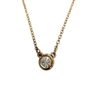 สภาพดีเยี่ยม▼ทิฟฟานี่ แอนด์ โค (TIFFANY & Co.) สร้อยคอ Diamonds by the Yard 750(PG) เพชร 1 เม็ด ประม