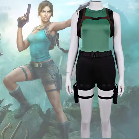 2026 New Arrival Game Legacy of Atlantis Of Tomb Halloween Costume Women Super Raider Green Suit Lar