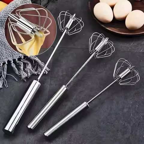 Stainless Steel Whisk Manual Stirring Stick Cream Butter Whipping Semi-automatic Tools Kitchen Bakin
