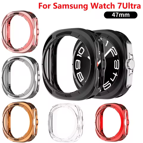 Watch Case for Samsung Galaxy Watch 7 Ultra 47mm Screen Protector Soft TPU Bumper Shell for Galaxy W