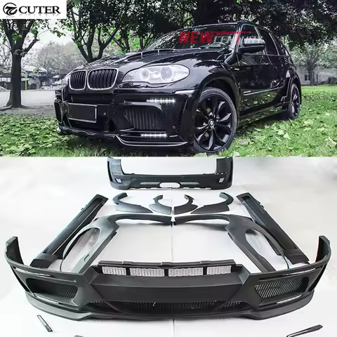 Frp E70 X5 E71 X6 a Style Unpainted Car Body Kit Front Bumper Rear Bumper Side Skirts Fenders for Bm