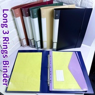 Long 3 Rings Binder Folder With Strap Loose Leaf Folder for Binder File Bag Document Organizer