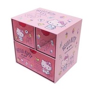 SANRIO - Hello Kitty 日版 桌上 三格 收納盒 抽屜 儲物 小櫃桶 小物 家居 辦公室 收納 凱蒂貓 2019年款 絕版