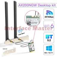 Wifi 6 Wireless Card Intel AX200 Bluetooth 5.1 AC AX M.2 2G 5G M2 NGFF