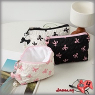 AMOONA Stylish Polyester Makeup Bag With Unique Bows Detail Cosmetic Bags for Women