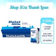 (HSD T1-2026) Thùng 48 Hộp Sữa tươi tiệt trùng Có Đường Dalat Milk 110ml.