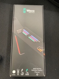 Wera 950/9 HEX-PLUS MULTICOLOUR IMPERIAL 1 內六角 L 型扳手組套不連包 ，英制, 9件套