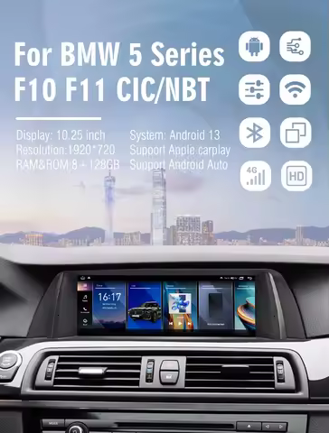 Car radio with Carplay For BMW 5 Series F10/F11 520i 525i 528i 2011-2017 Android 13 AUTO Stereo mult