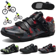 HUACHUANG รองเท้าปั่นจักรยานแบบไม่ล็อคได้,รองเท้าผ้าใบส้นเตี้ยรองเท้ารัดส้นผู้ชายรองเท้าปั่นจักรยานบนถนนความเร็วสูงรองเท้าปั่นจักรยาน Spd รองเท้าขี่จักรยานไตรกีฬาสำหรับผู้ชายรองเท้าปั่นจักรยานเสือภูเขา