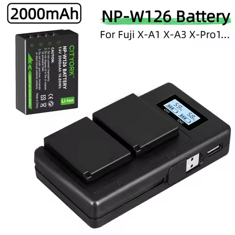 2000mAh NP-W126 Battery NP W126 For FUJIFLM XT30 XM5 XT20 XS10 XT50 XT301 XM1 XH1 XE1 X100V1 etc,3-S
