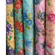KAIN COTTON TETRON CORAK BUNGA ROS BESAR READY STOCK