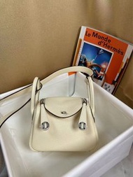 全新2️⃣星期到貨‼️Hermes mini Lindy 奶油白 Nata