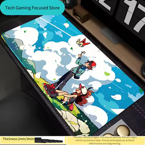 Mouse Pad Pokemon Gaming Large Dywan Gamer Keyboard Pad Extended Desk Mat Table Carpet Edge White Mo