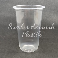 Gelas Oval 18oz 22 Oz / Cup Oval 18 Oz / Gelas plastik Oval 18oz 22 oz / U Cup 18 oz 22oz isi 50buah