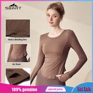 SBART เสื้อยืดชุดออกกำลังกายแขนยาวผู้หญิงสำหรับวิ่งและโยคะ