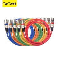 5pcs 3Pin XLR Cable Male to Female M/F Foil+Braided Shielded Audio Cable