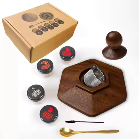 Glass Top Smoker Cocktail Smoker Kit With 4PCS Wood Chips Bartender Accessories For Whiskey Drinks S