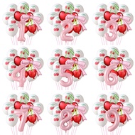 0-9 Pearl Pink Balloon Cherry Fruit Balloon Girl's Birthday Party Decoration balloon