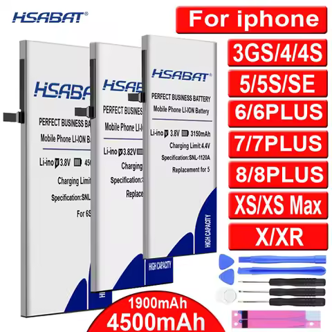 100% New Battery for iPhone 13 X XS XR 3GS SE 4 4S 5 5S 5C 6 6S 7 7S 8 8S SE II 2 11 Pro Max 6S plus