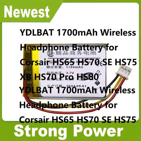 YDLBAT 1700mAh Wireless Headphone Battery for Corsair HS65 HS70 SE HS75 XB HS70 Pro HS80