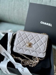 Chanel 22b Trendy CC mini woc仙女灰淡金扣