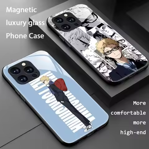 Tsukishima Kei Haikyu Anime Phone Case For iPhone 16 15 14 13 12 11 X XR XS 8 Plus Mini Pro Max Glas