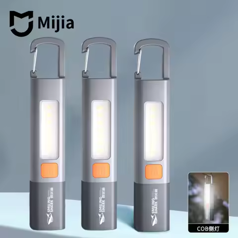 Mijia SMILING SHARK LED Flashlight USB Rechargeable with Hook Zoomable Torch Outdoor Camping Hiking 