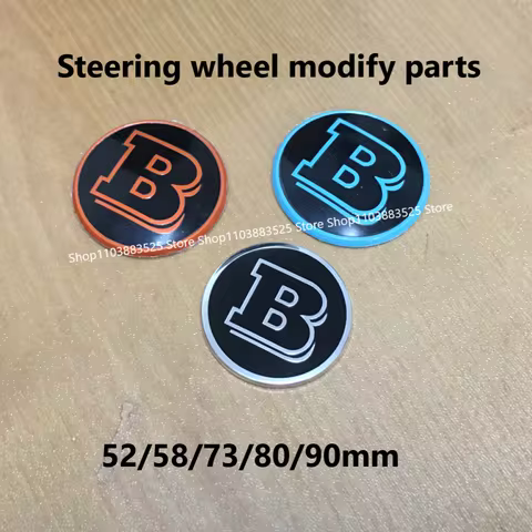 52/58/73/80/90mm Steering wheel Center logo modify parts for BRABUS Smart S C E CLA GLA W464 G63 G65