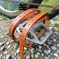 Bicycle Pedal Strap toeclip double gate strap Genuine Leather Double Strap Premium Fixie Roadbike Vi