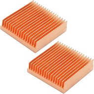 2Pcs Pure Copper Heatsink 0.98" x 0.98" x 0.28" / 25mm x 25mm x 7mm Skiving Fin Heat Sink Cooling fo