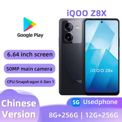 IQOO Z8X 5G Android Phone CPU Snapdragon 6 Gen1 120hz refresh rate50MP Camera Unlocked used phone