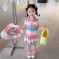 7 COLOR POLO NECK DRESS, COTTON FLASH DRESS FOR GIRLS 9-35KG.