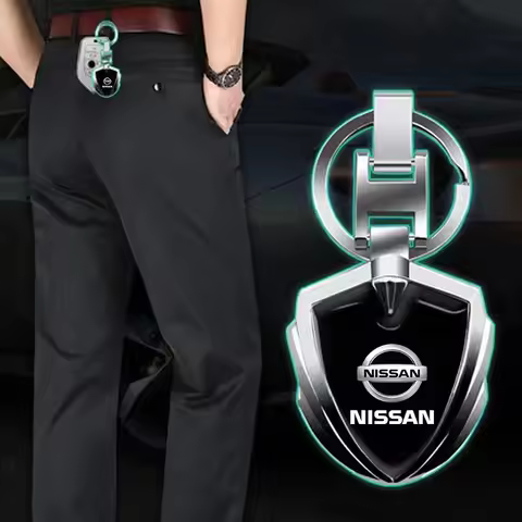 1PCS 3D Metal Car Logo Key Rings Keyring Logo Stying Shield Shaped Keychain For Nissan Tiida Sylphy 