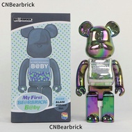 ST-🌊bearbrick B@BYElectroplating Colorful Autumn Bearbrick400%1000%Trendy Doll Violent Bear Decoration OPFD