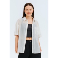 8 Seconds Overfit Nylon Short Sleeve Shirt - Light Gray